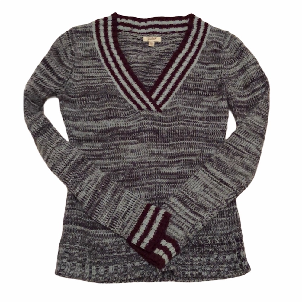 Purple and blue v neck Sweater